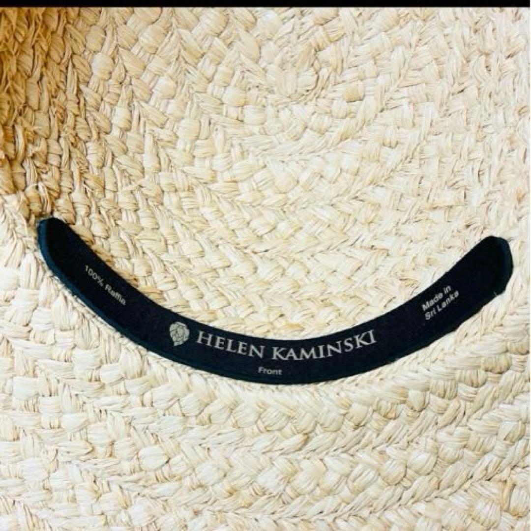 ★HELEN KAMINSKIヘレンカミンスキー 麦わら帽子 ラフィアリボン付き