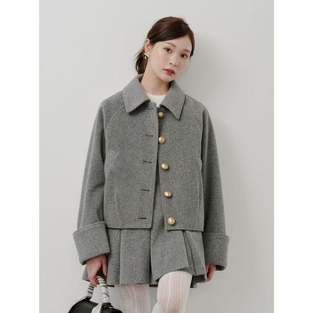 SNIDEL ステンカラーメタルボタンジャケット グレー