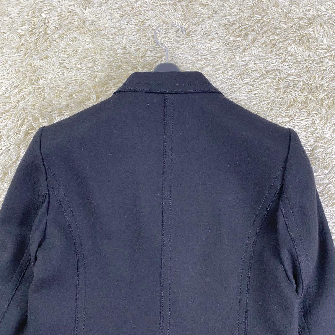 【美品】バーバリー アンゴラ混 テーラードジャケット ノバチェック 40 黒