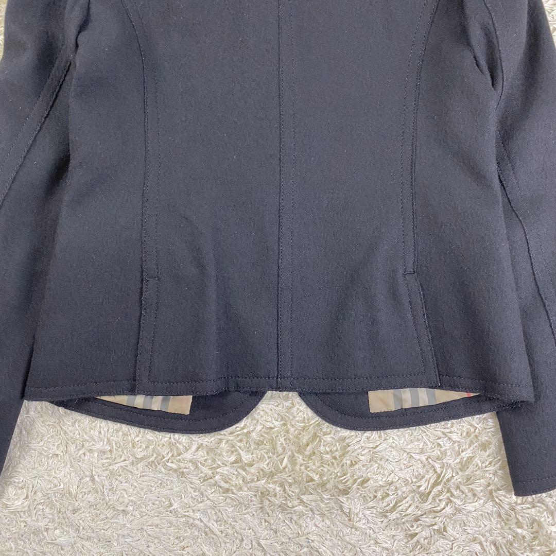 【美品】バーバリー アンゴラ混 テーラードジャケット ノバチェック 40 黒