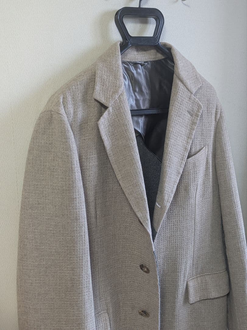 ベルベスト メンズチェスターコート ベージュ 50 ダブルフェイス
