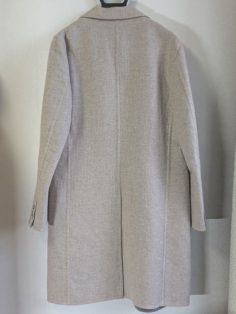 ベルベスト メンズチェスターコート ベージュ 50 ダブルフェイス