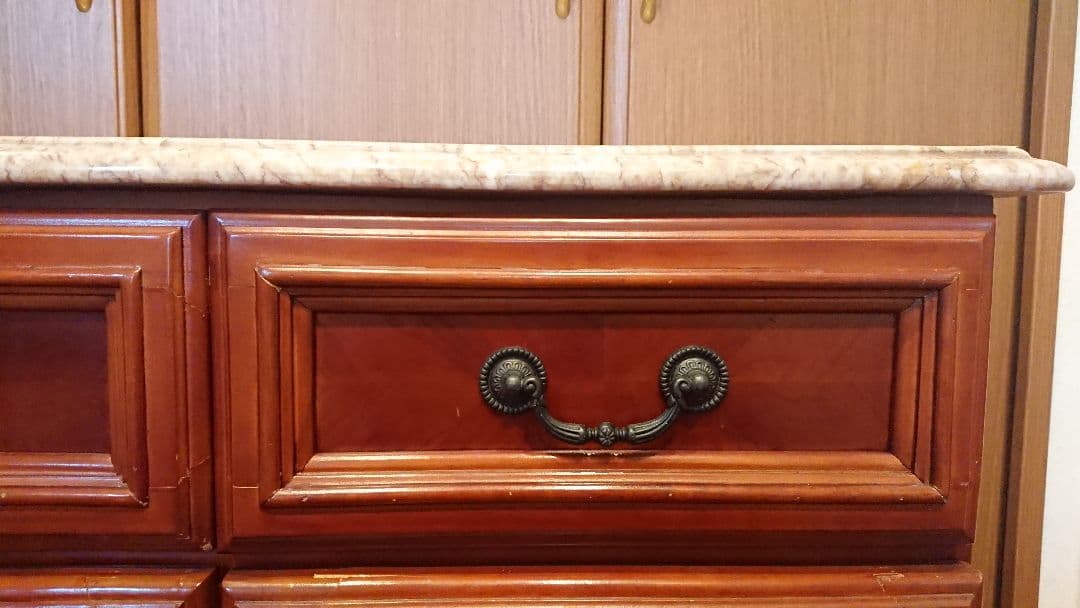 英国アンティーク マーブルトップキャビネット 大理石