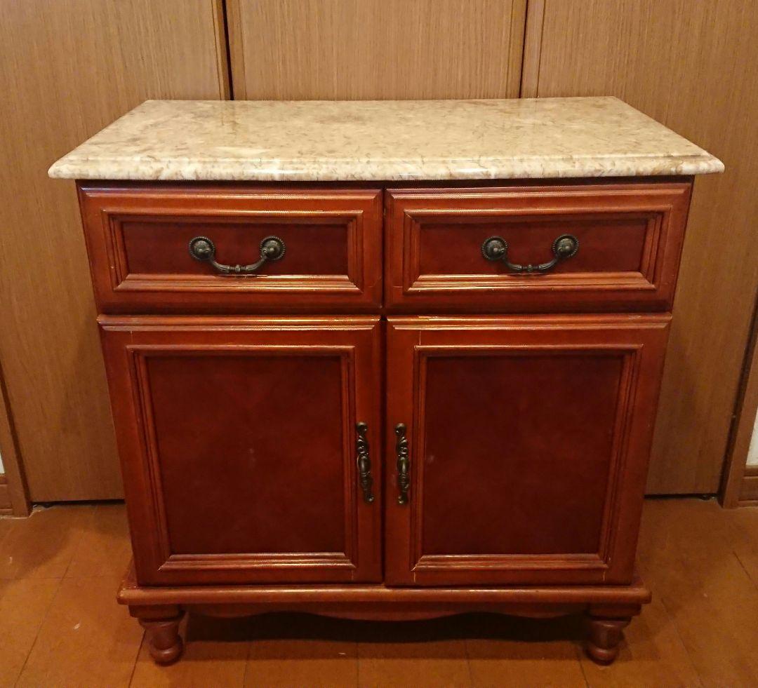 英国アンティーク マーブルトップキャビネット 大理石
