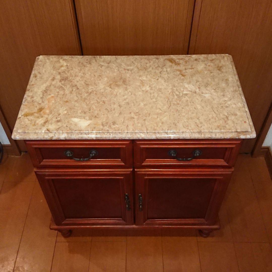 英国アンティーク マーブルトップキャビネット 大理石
