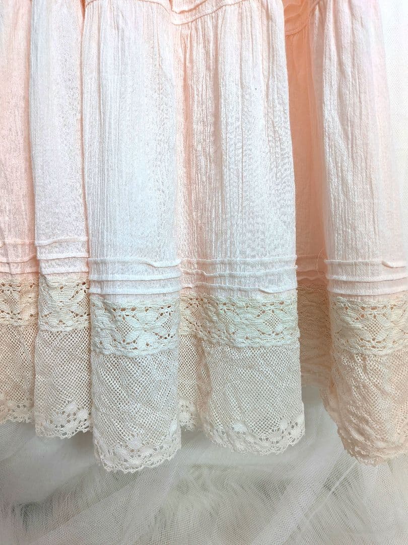 レトロ　ヴィンテージ　デッドストック　ロングワンピース　ナイトドレス　レース