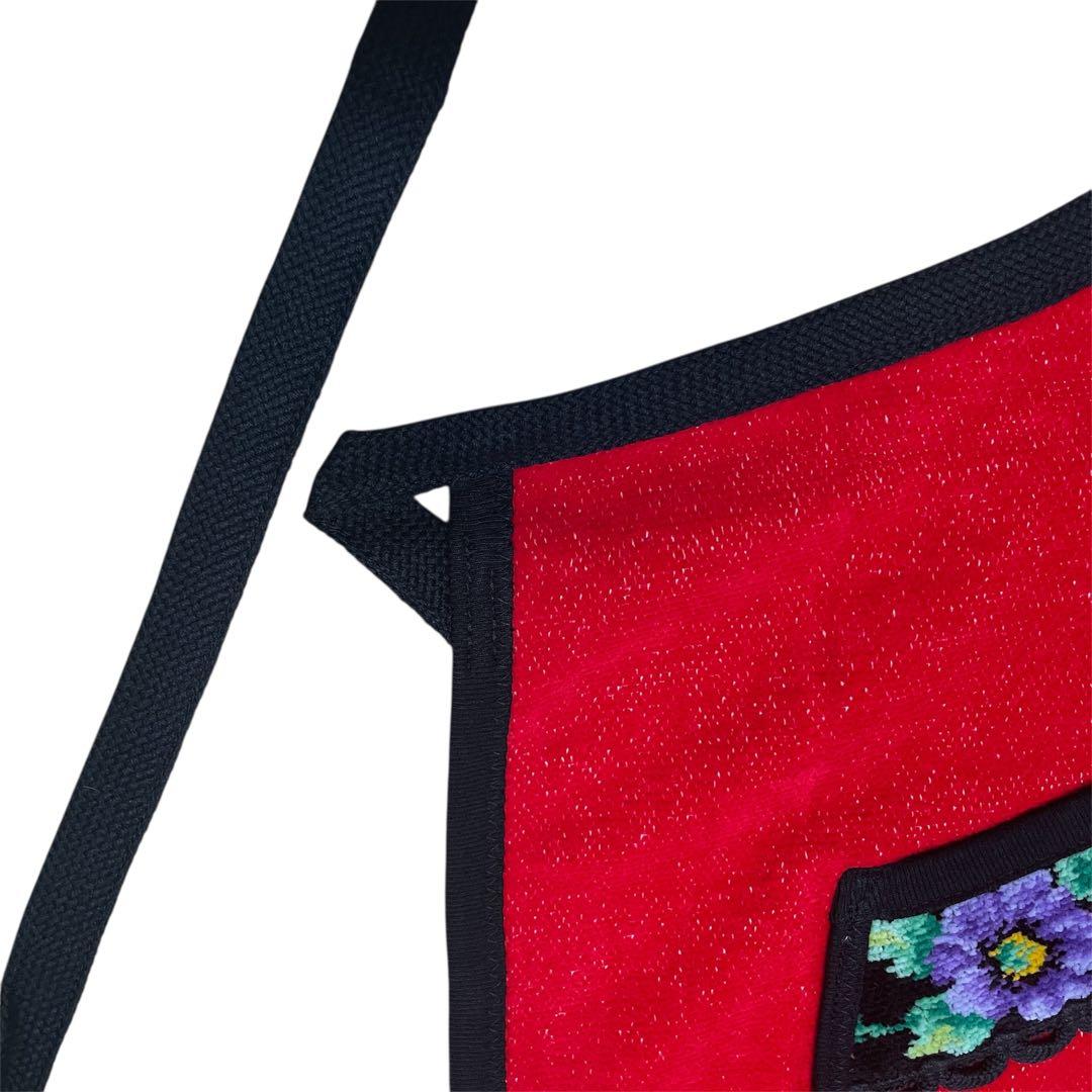 新品タグ付き☆フェイラー シュニール織 エプロン レッド 花柄