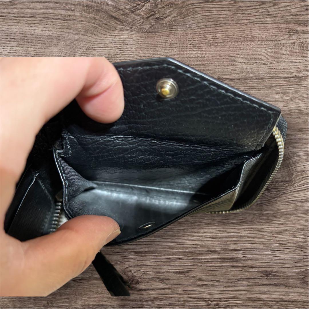 Maison Margiela ブラック ジップアラウンドウォレット