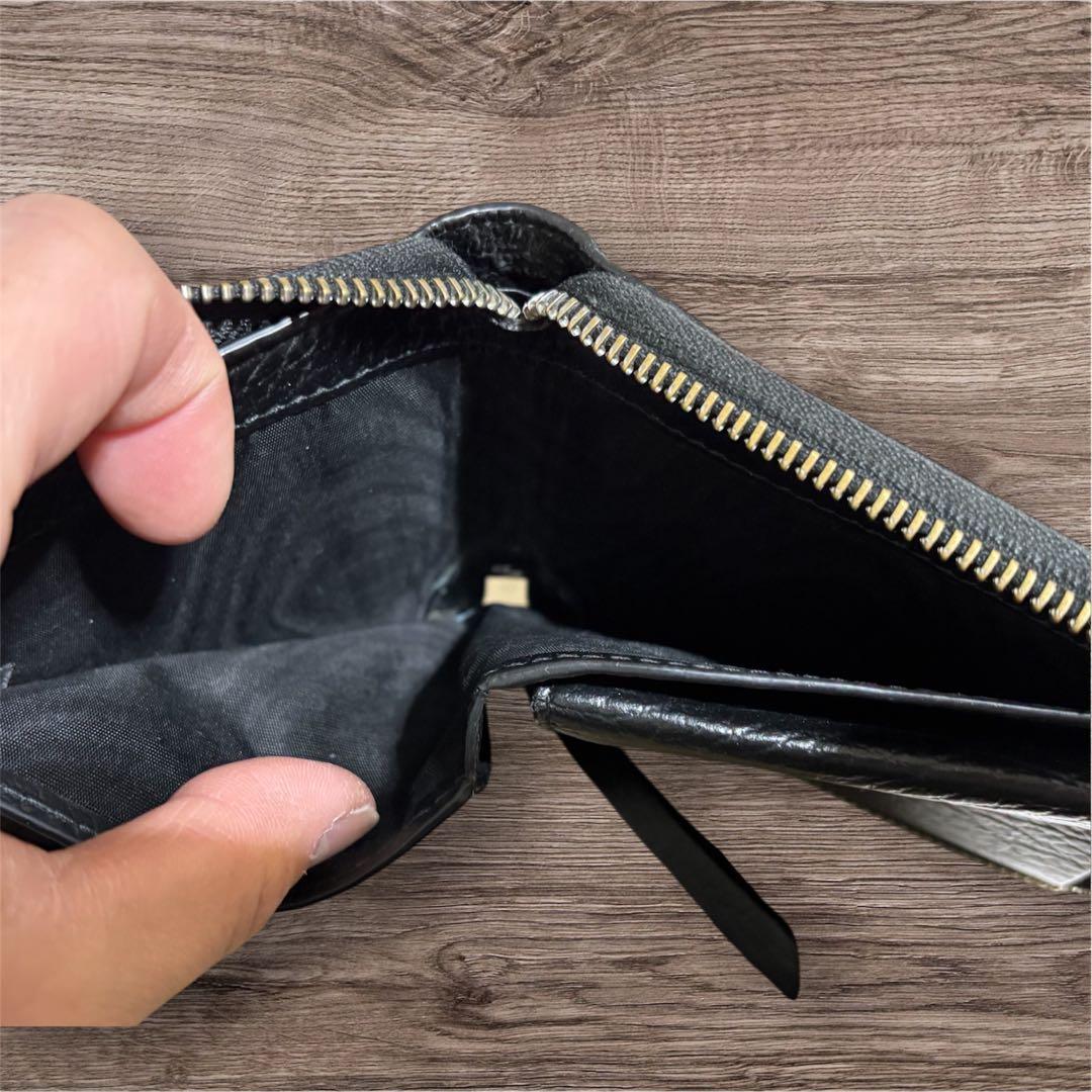 Maison Margiela ブラック ジップアラウンドウォレット