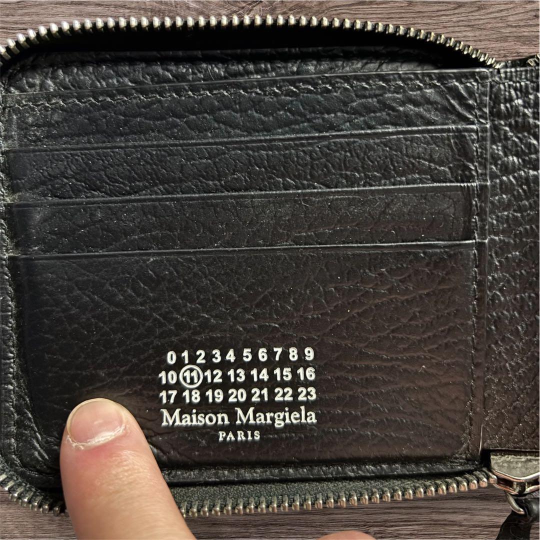 Maison Margiela ブラック ジップアラウンドウォレット