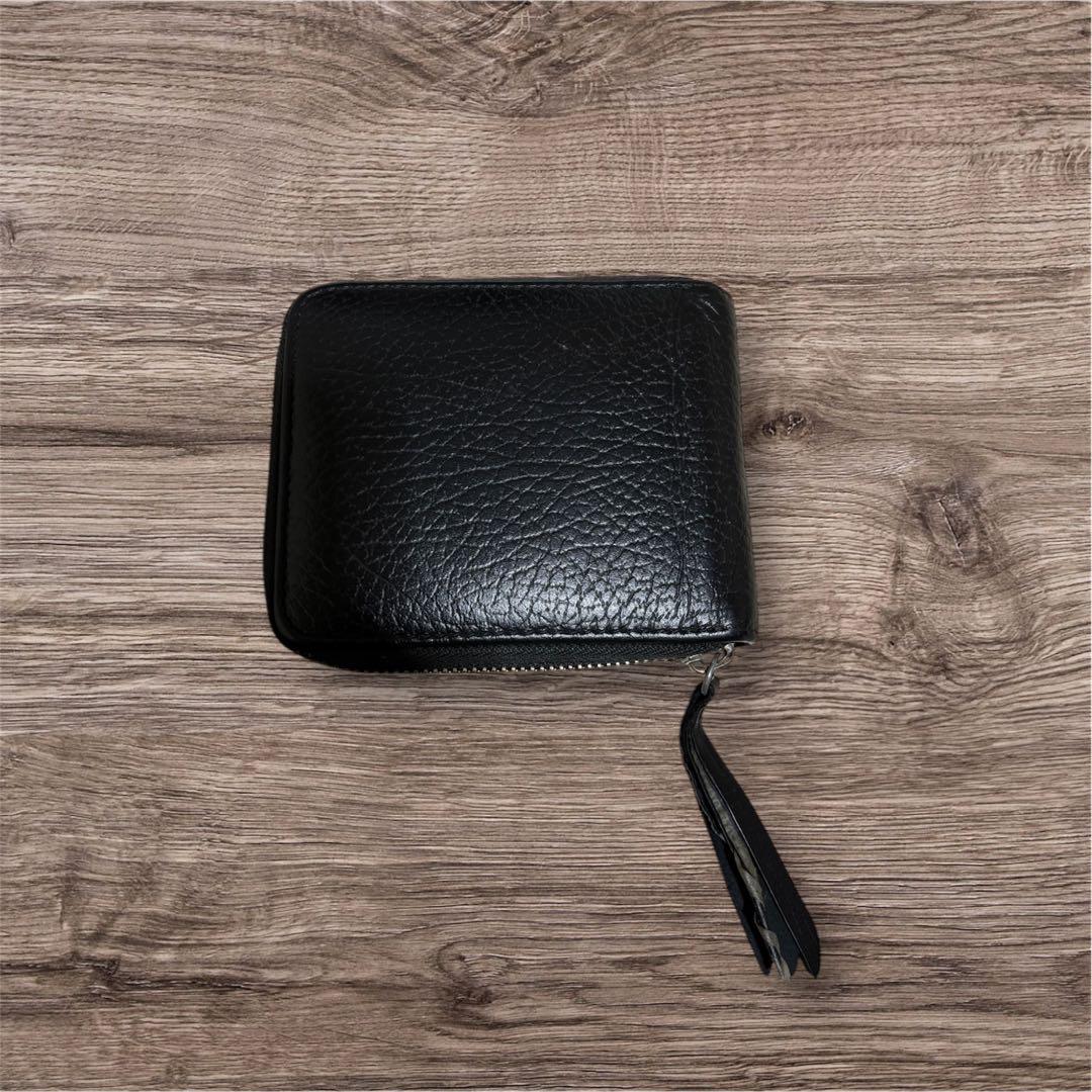 Maison Margiela ブラック ジップアラウンドウォレット