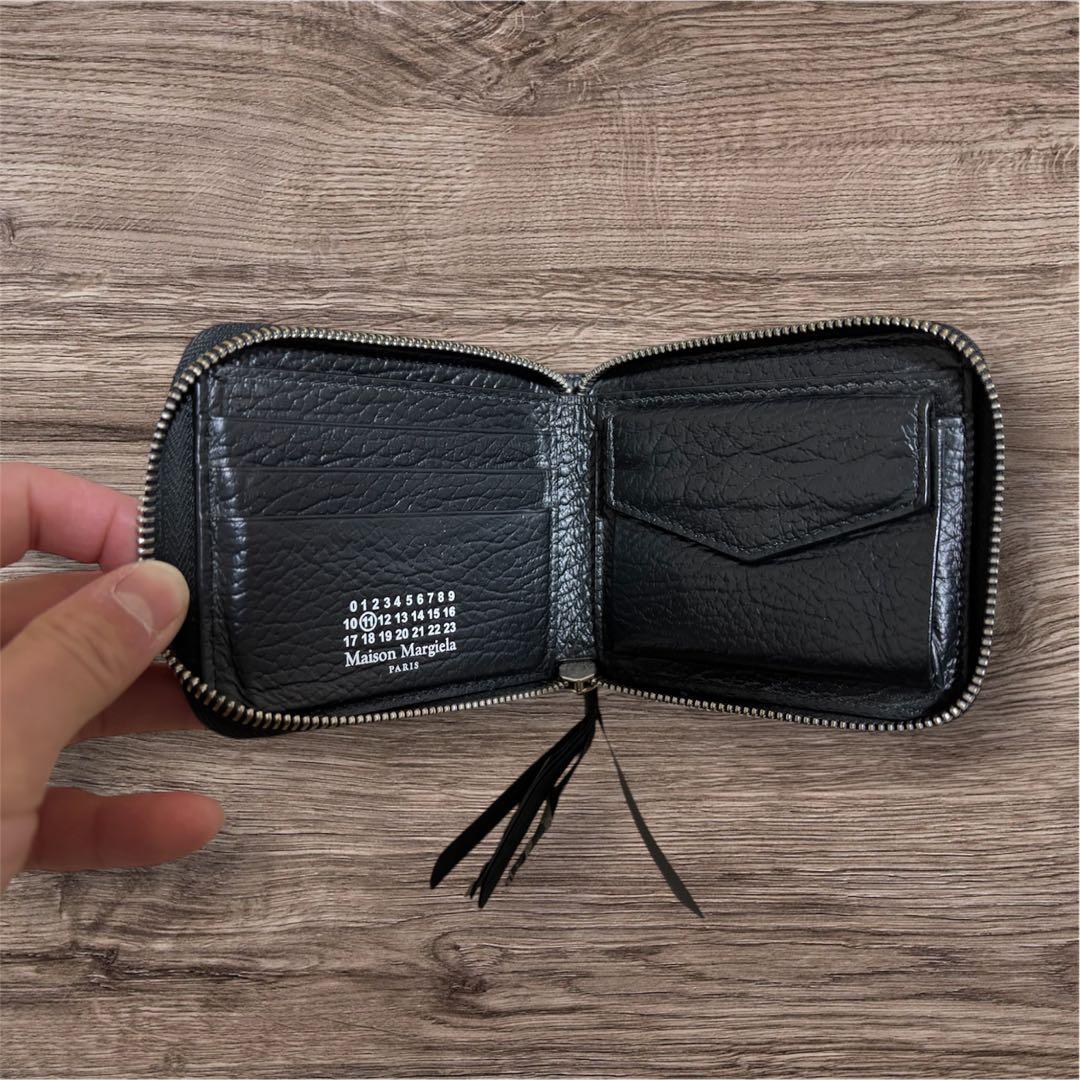 Maison Margiela ブラック ジップアラウンドウォレット