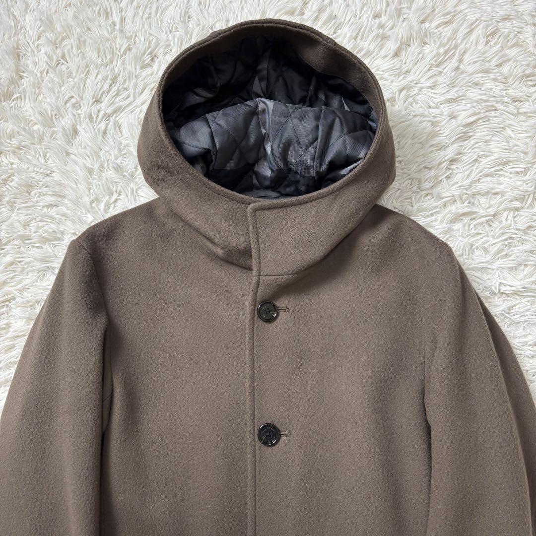 美品 ブラックレーベルクレストブリッジ フーデッドコート CBチェック