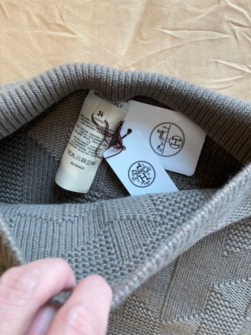 最終価格　新品タグ付 HERMES エルメス ポンチョ 34 ニット ケープ