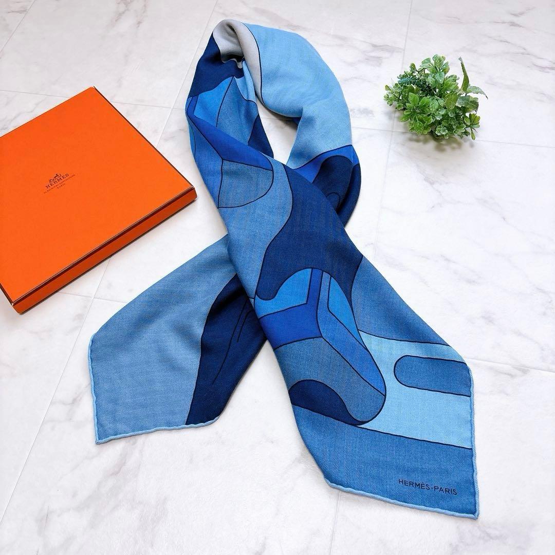 【美品】エルメス カレ100 エルメス フットボール クラブ カシミア シルク