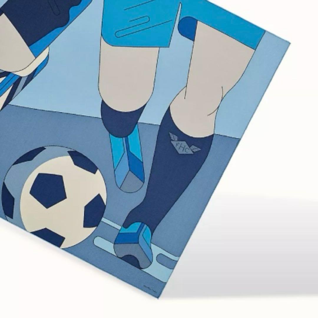 【美品】エルメス カレ100 エルメス フットボール クラブ カシミア シルク