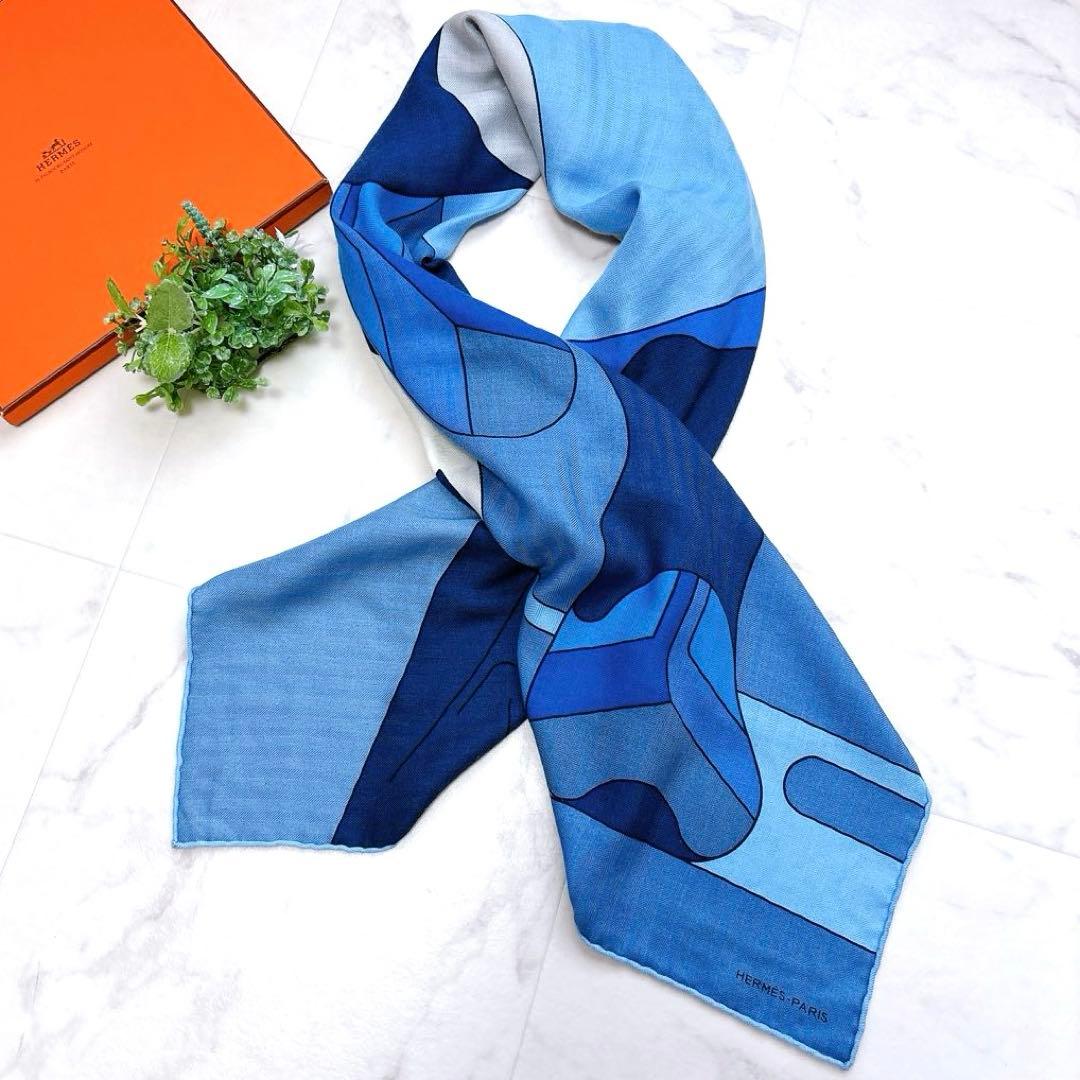 【美品】エルメス カレ100 エルメス フットボール クラブ カシミア シルク