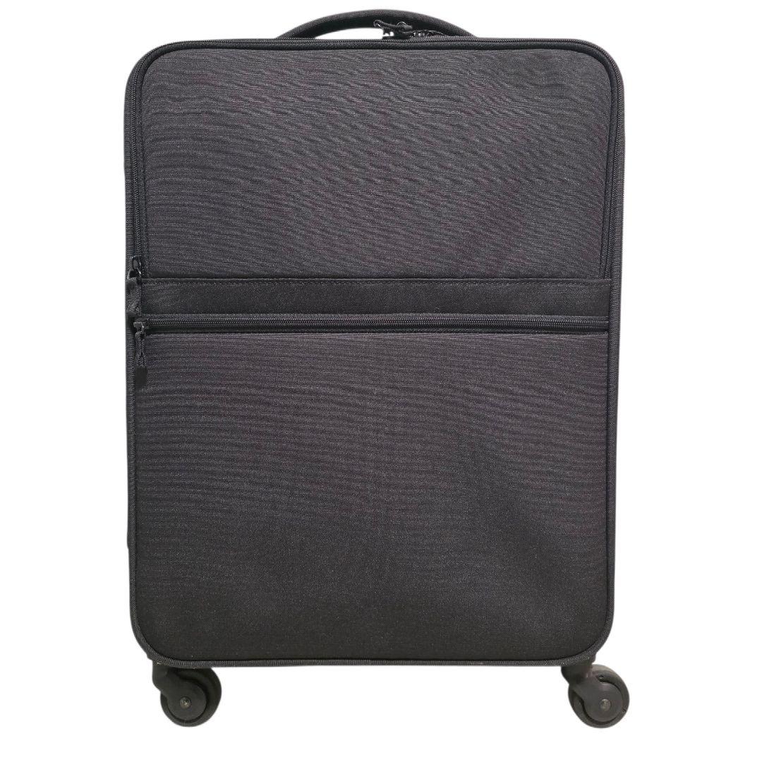 美品 機内持ち込み 無印良品 半分の厚みで収納できるソフトキャリーケース 黒