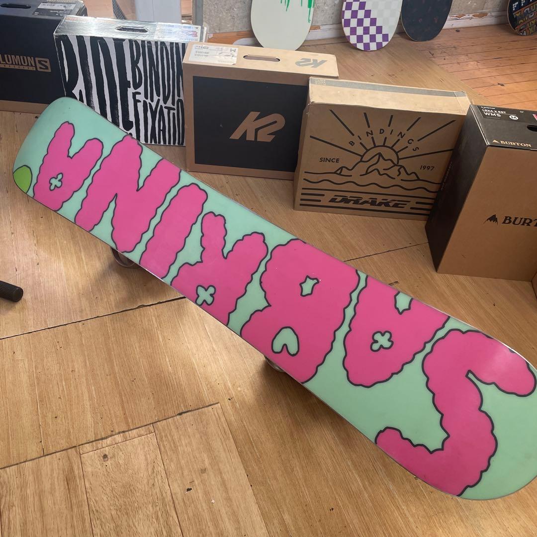 SABRINA×RIDE　サブリナ　バイン付スノーボードセット　スヌーピーコラボ