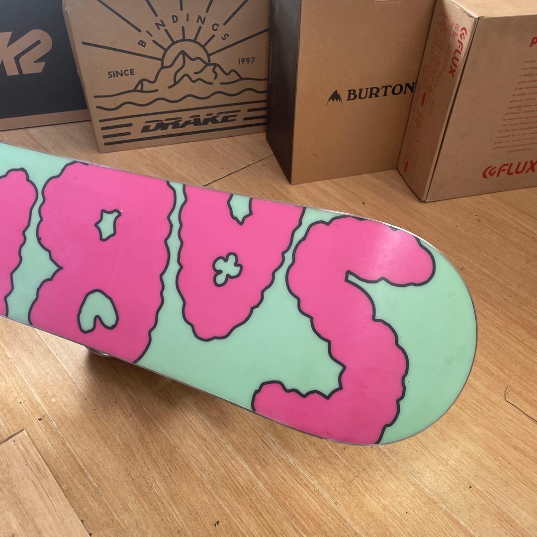 SABRINA×RIDE　サブリナ　バイン付スノーボードセット　スヌーピーコラボ