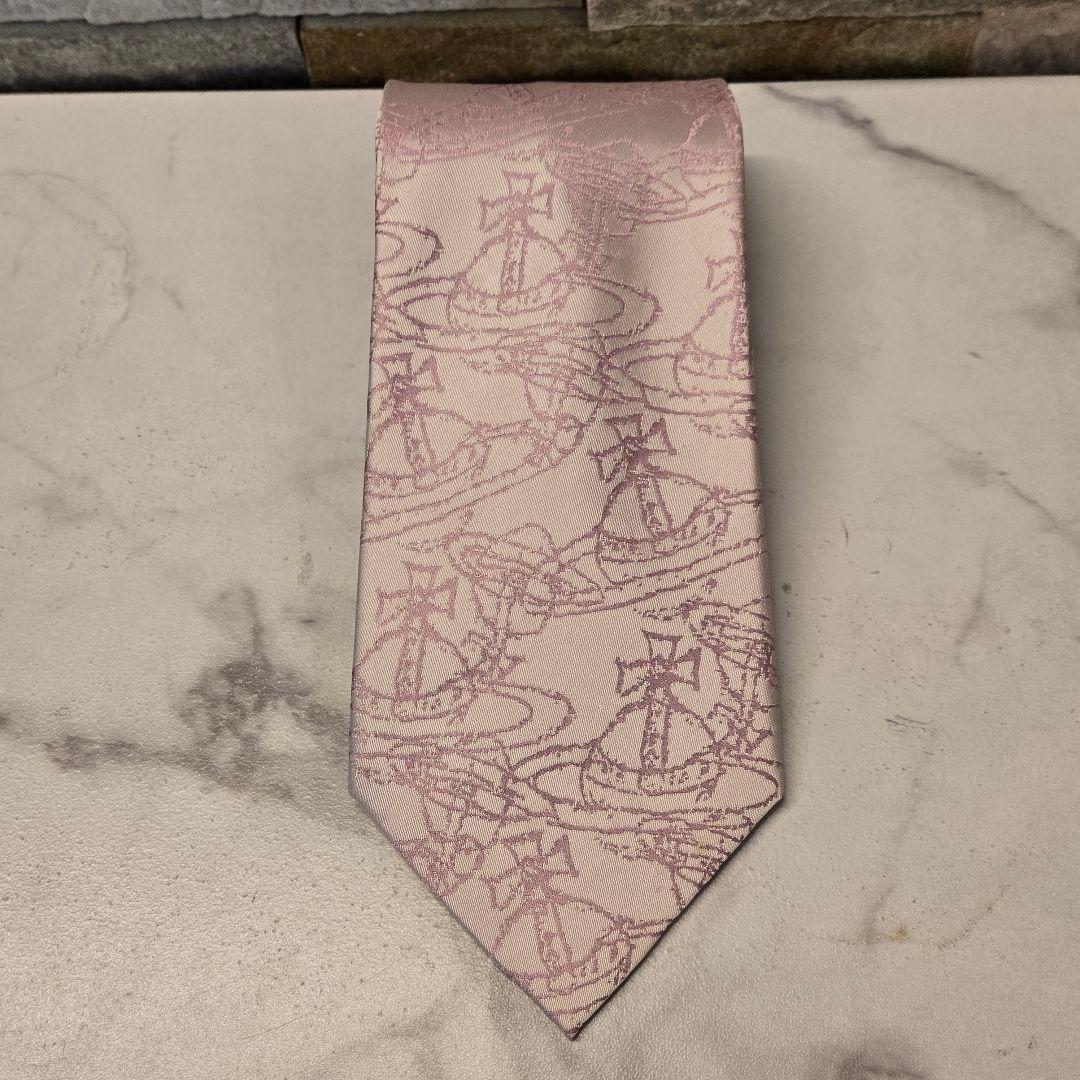 Vivienne Westwood ヴィヴィアン　オーブ　総柄　ネクタイ　ピンク