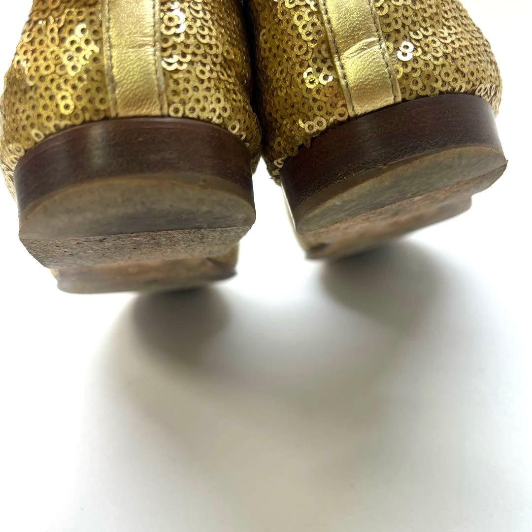 CHANEL ゴールド バレエシューズ スパンコール 36 イタリア製 23cm