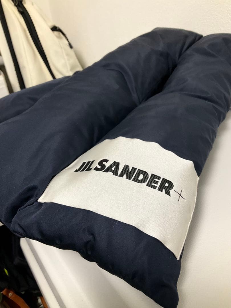 【美品タグ無し】ジルサンダー JIL SANDER ダウンマフラー ネイビー