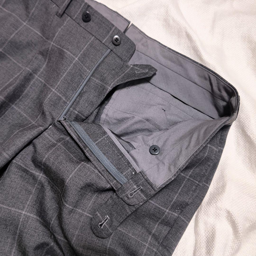 ビームスエフBEAMS Fウィンドウペーンチェック柄グレースーツ上下セットアップ