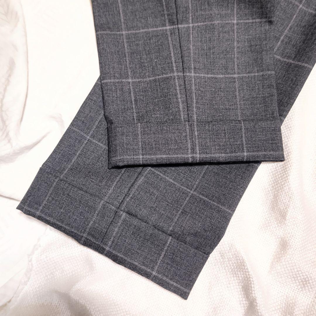 ビームスエフBEAMS Fウィンドウペーンチェック柄グレースーツ上下セットアップ