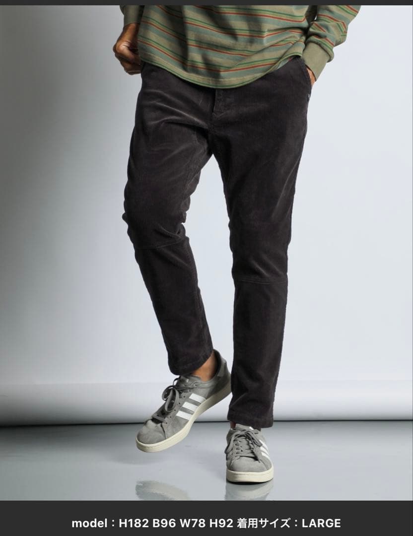 オリーブ・チャコールグレー スラックス L