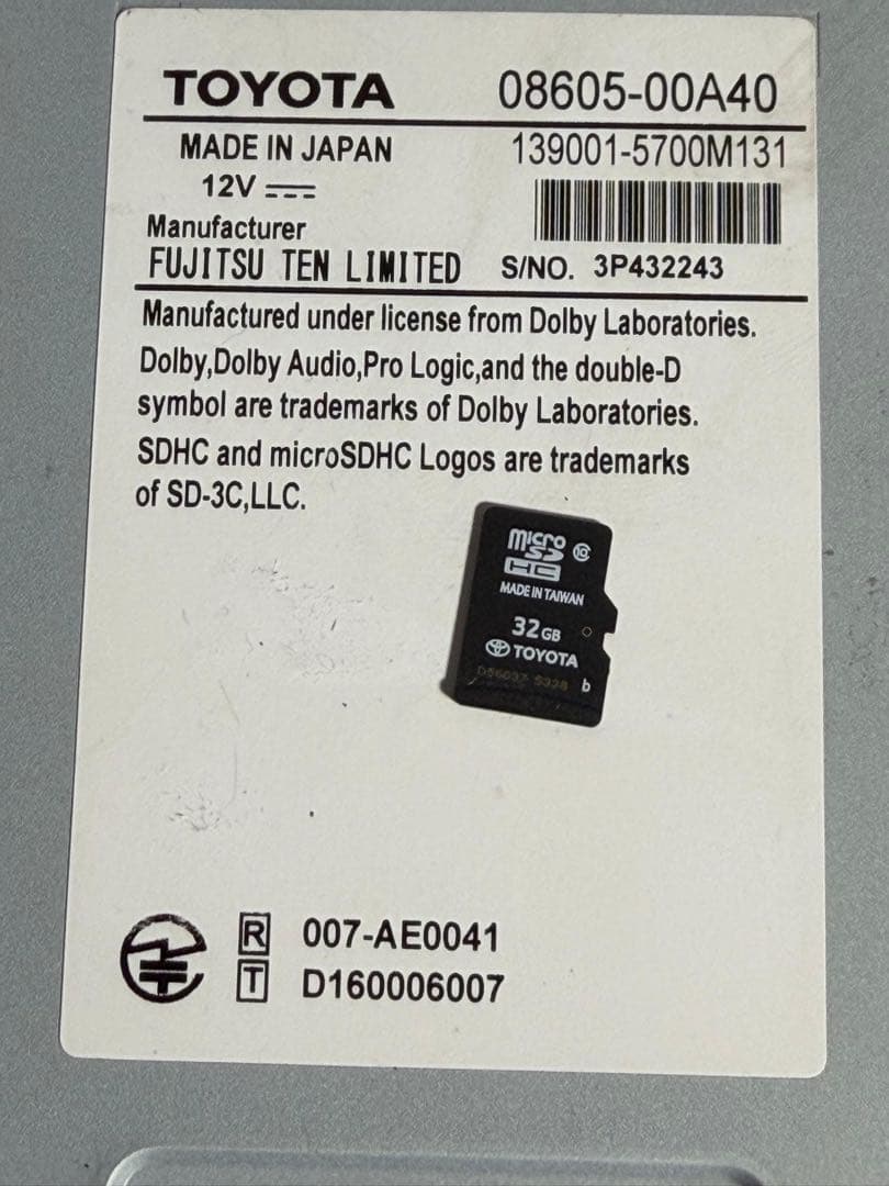 トヨタ純正 9インチ メモリーナビ NSZT-Y66T フルセグ DVD