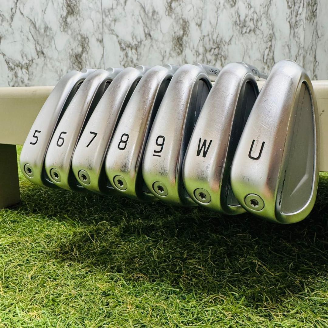 【良品】ピン i230 黒ドット メンズアイアンセット 7本 スチール S