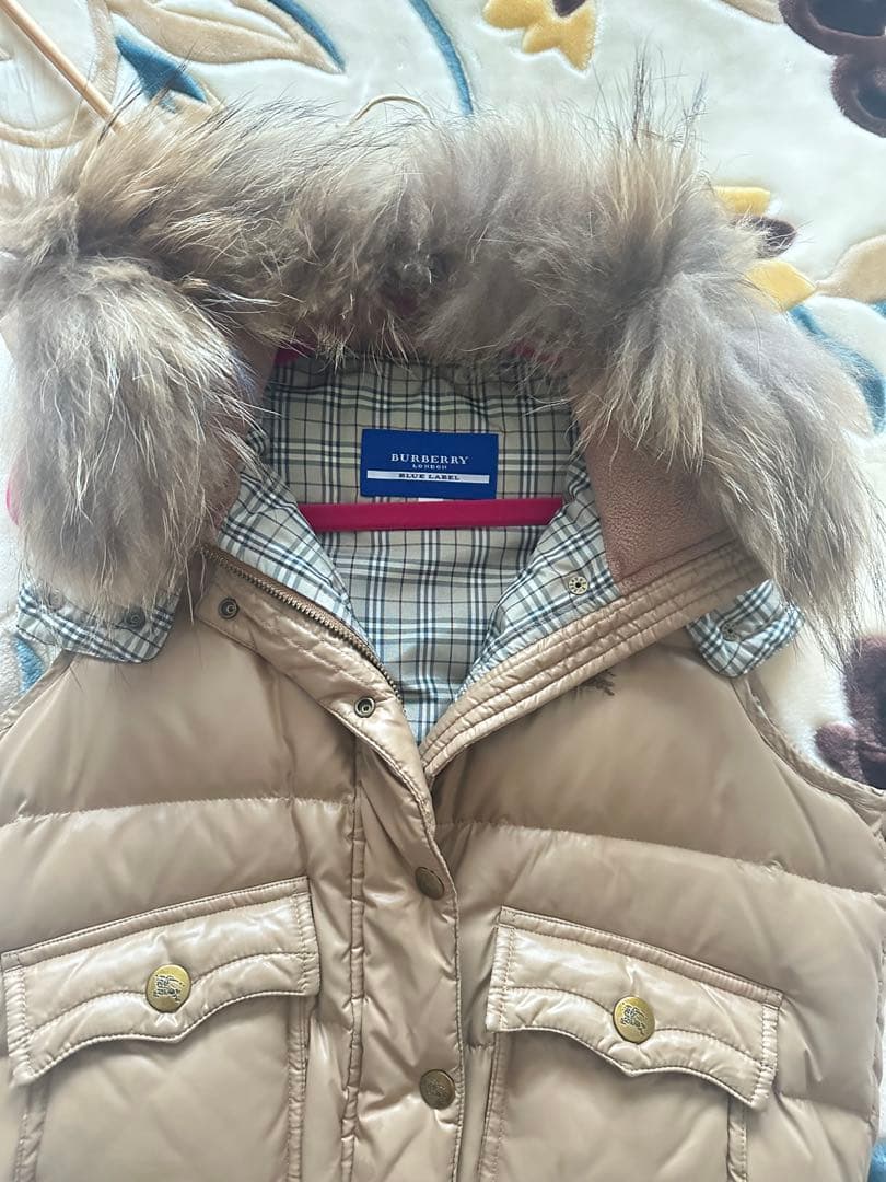 美品 バーバリーブルーレーベル ダウン ベスト