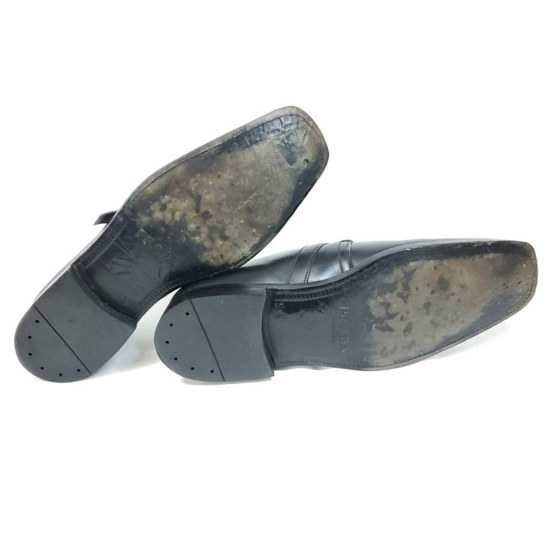 プラダ　激レア　ヴィンテージ　スクエアトゥ　モンクストラップ　美品　25.5cm