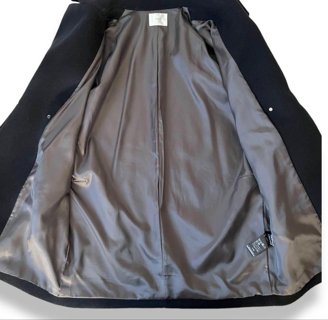 【美品】IENA　super140 ウールコクーンショートコート　黒　38