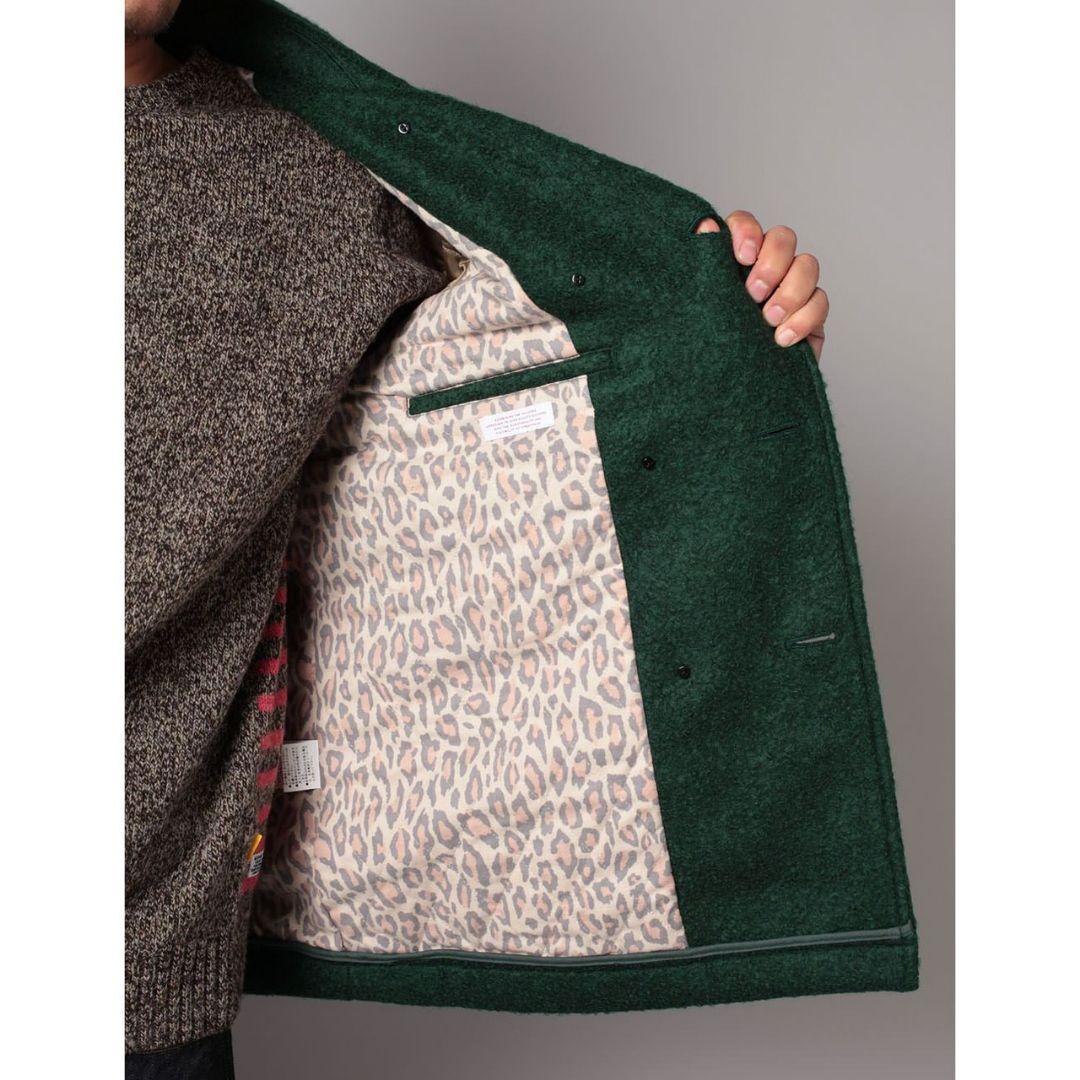 DELUXE デラックス GRIFFIN ブークレーウールPコート 牛革 M