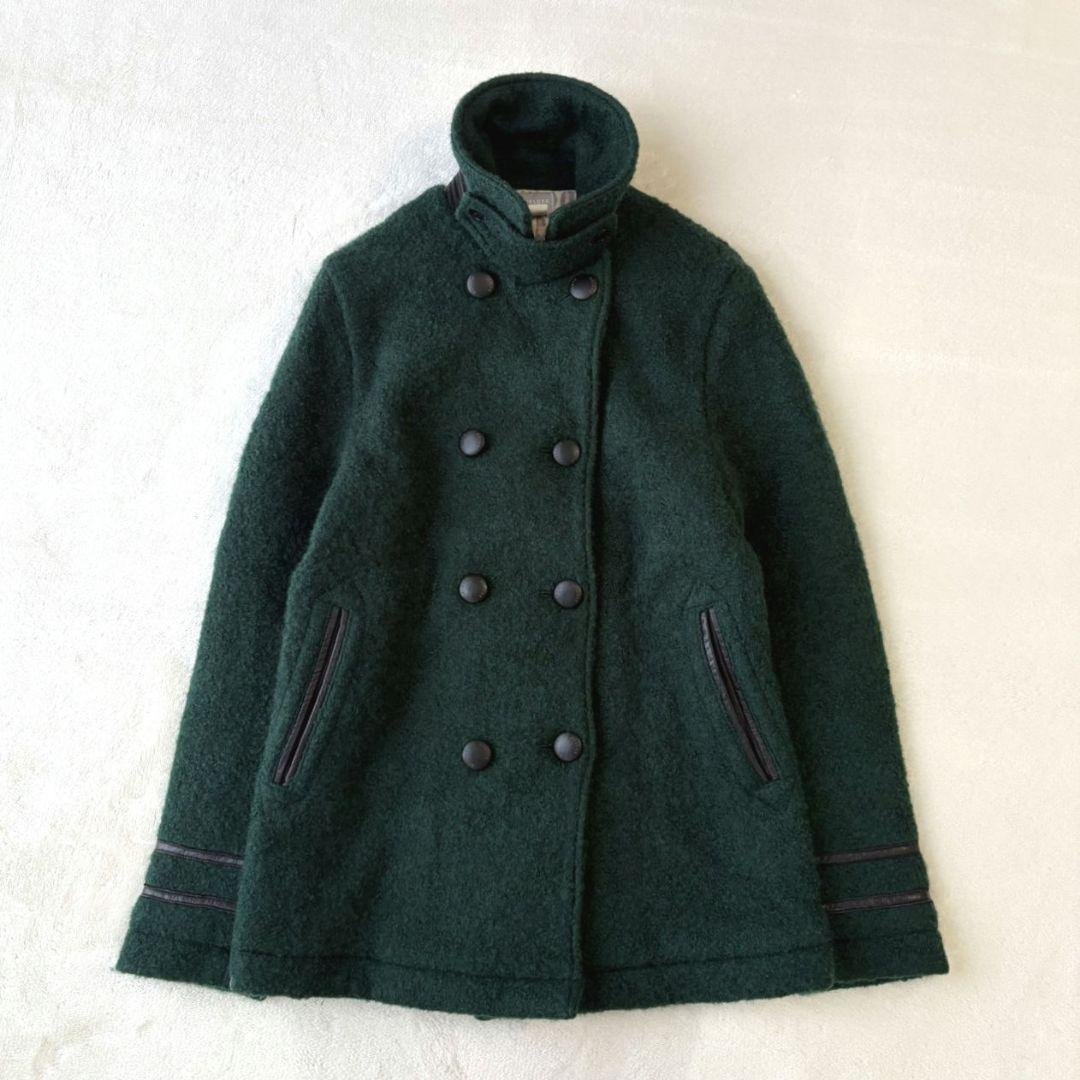 DELUXE デラックス GRIFFIN ブークレーウールPコート 牛革 M