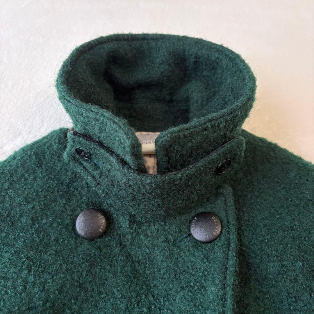 DELUXE デラックス GRIFFIN ブークレーウールPコート 牛革 M