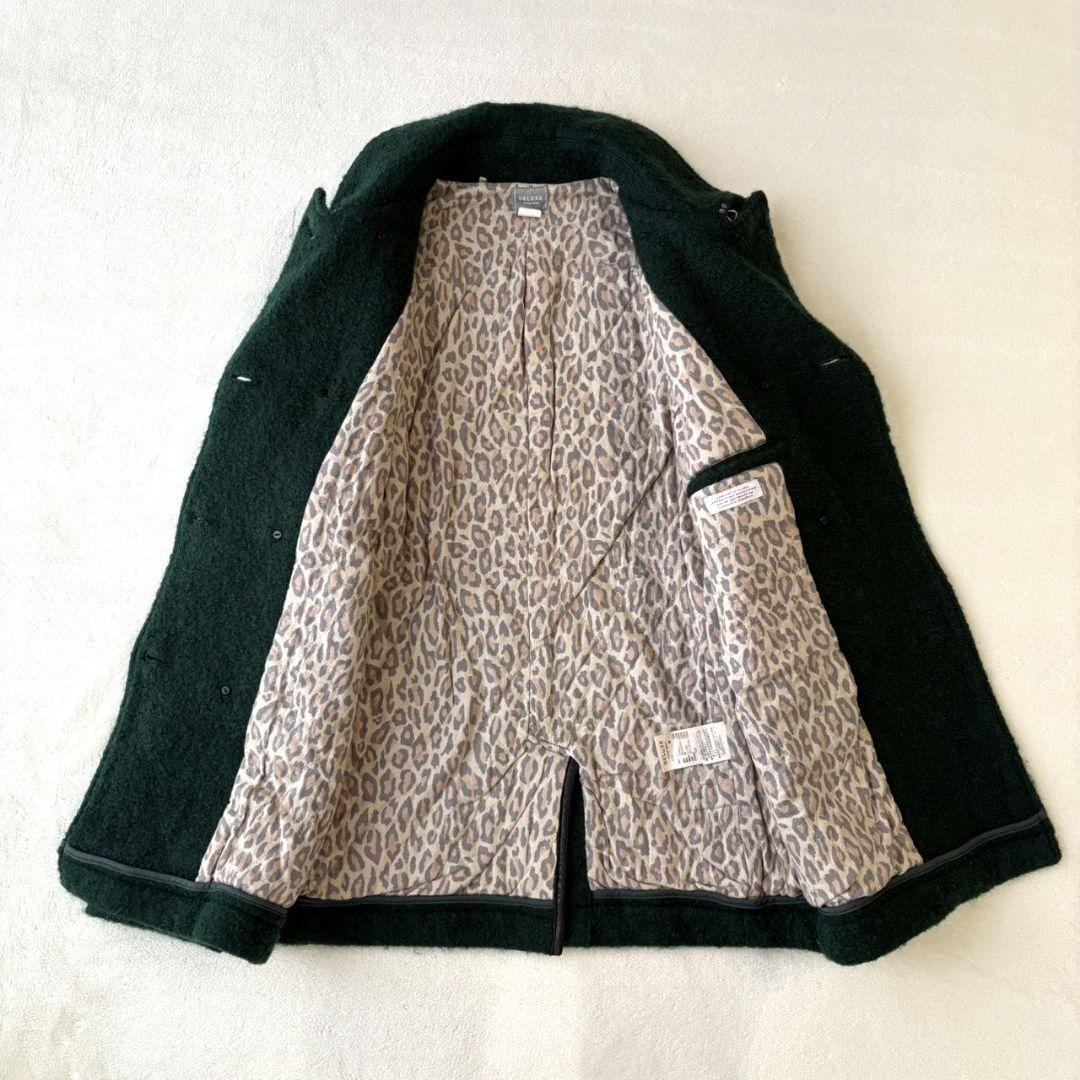 DELUXE デラックス GRIFFIN ブークレーウールPコート 牛革 M