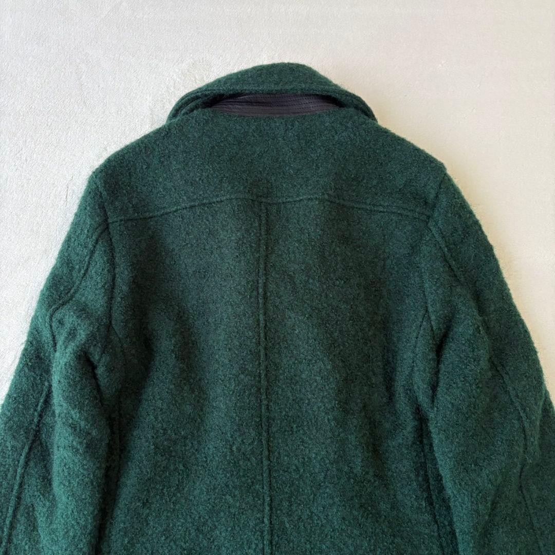 DELUXE デラックス GRIFFIN ブークレーウールPコート 牛革 M