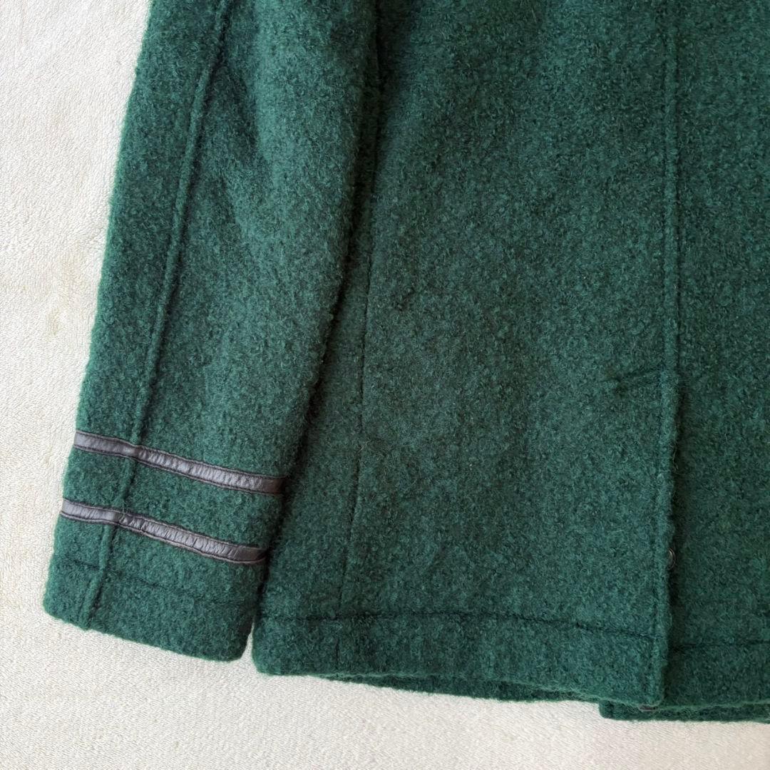 DELUXE デラックス GRIFFIN ブークレーウールPコート 牛革 M