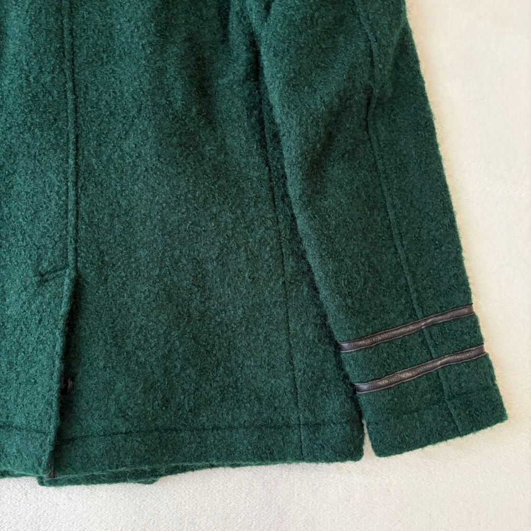 DELUXE デラックス GRIFFIN ブークレーウールPコート 牛革 M