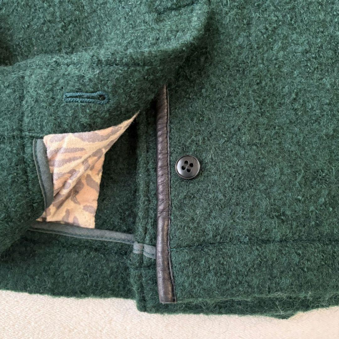 DELUXE デラックス GRIFFIN ブークレーウールPコート 牛革 M