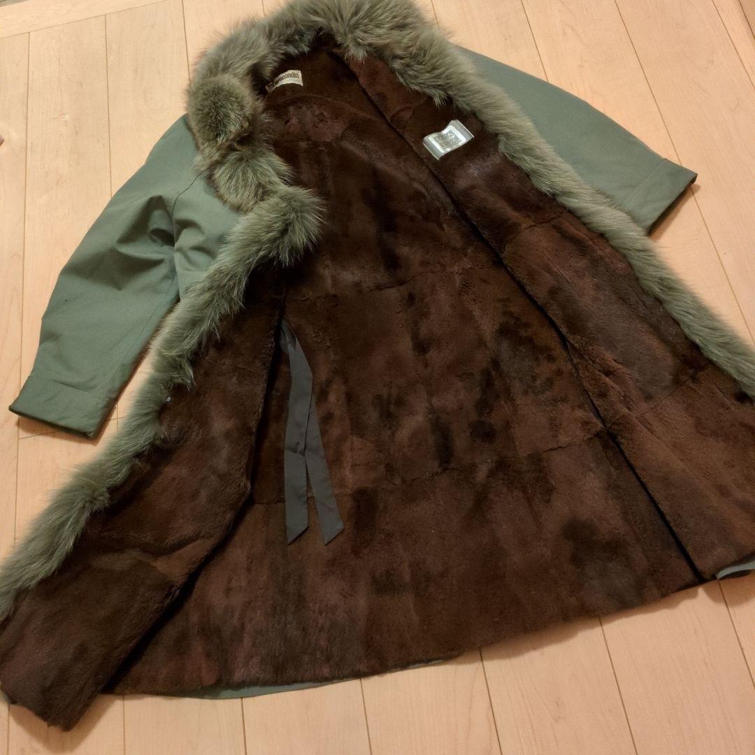 『サガファー』サガフォックスリアルファーライニングロングコートフリーサイズ北欧製