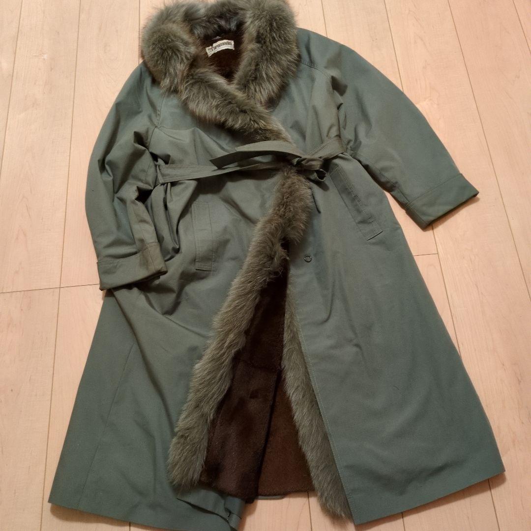 『サガファー』サガフォックスリアルファーライニングロングコートフリーサイズ北欧製