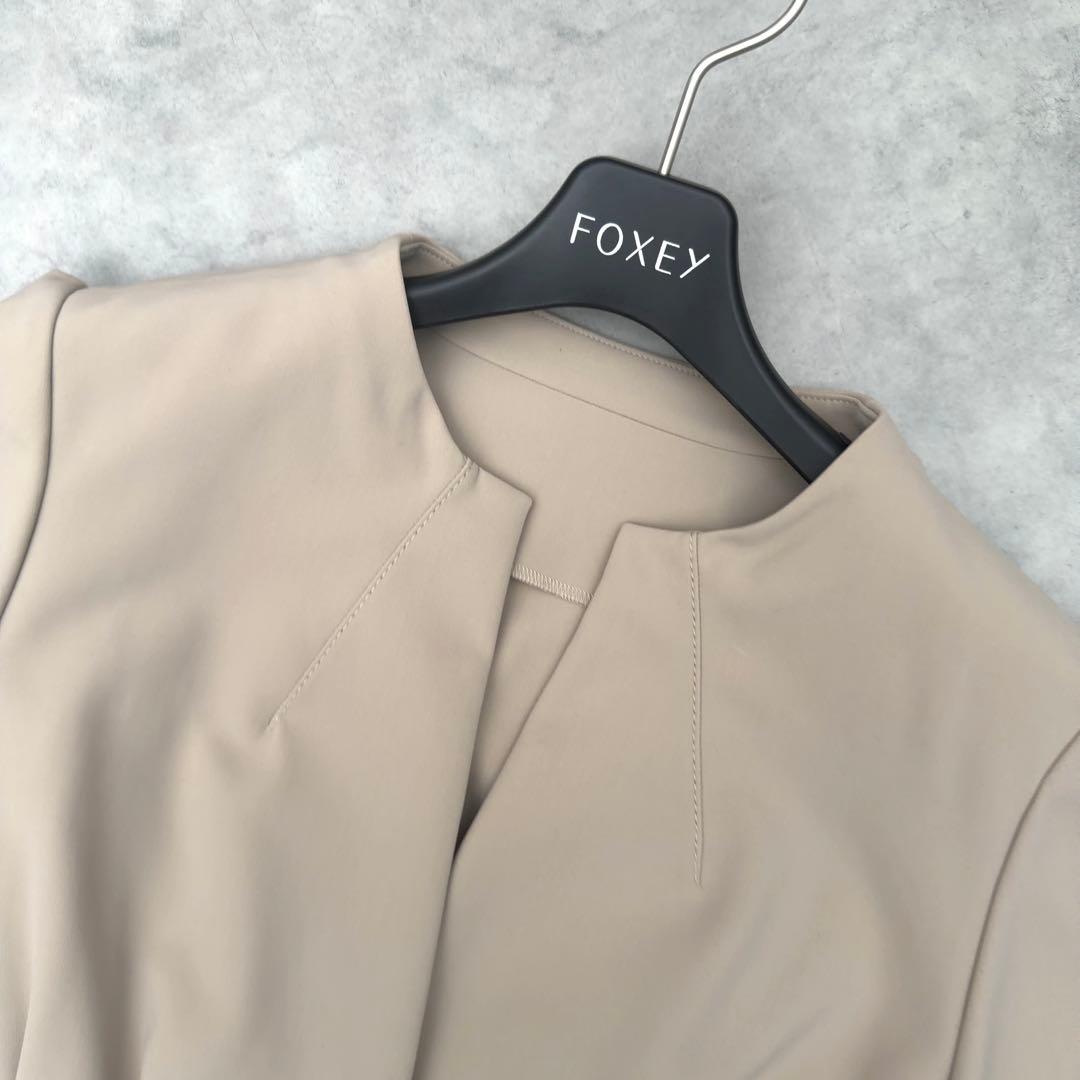 【FOXEY NEW YORK】ヴィクトリア ジャケット ノーカラー 日本製38