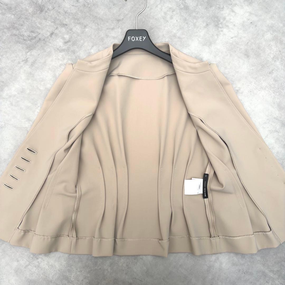 【FOXEY NEW YORK】ヴィクトリア ジャケット ノーカラー 日本製38