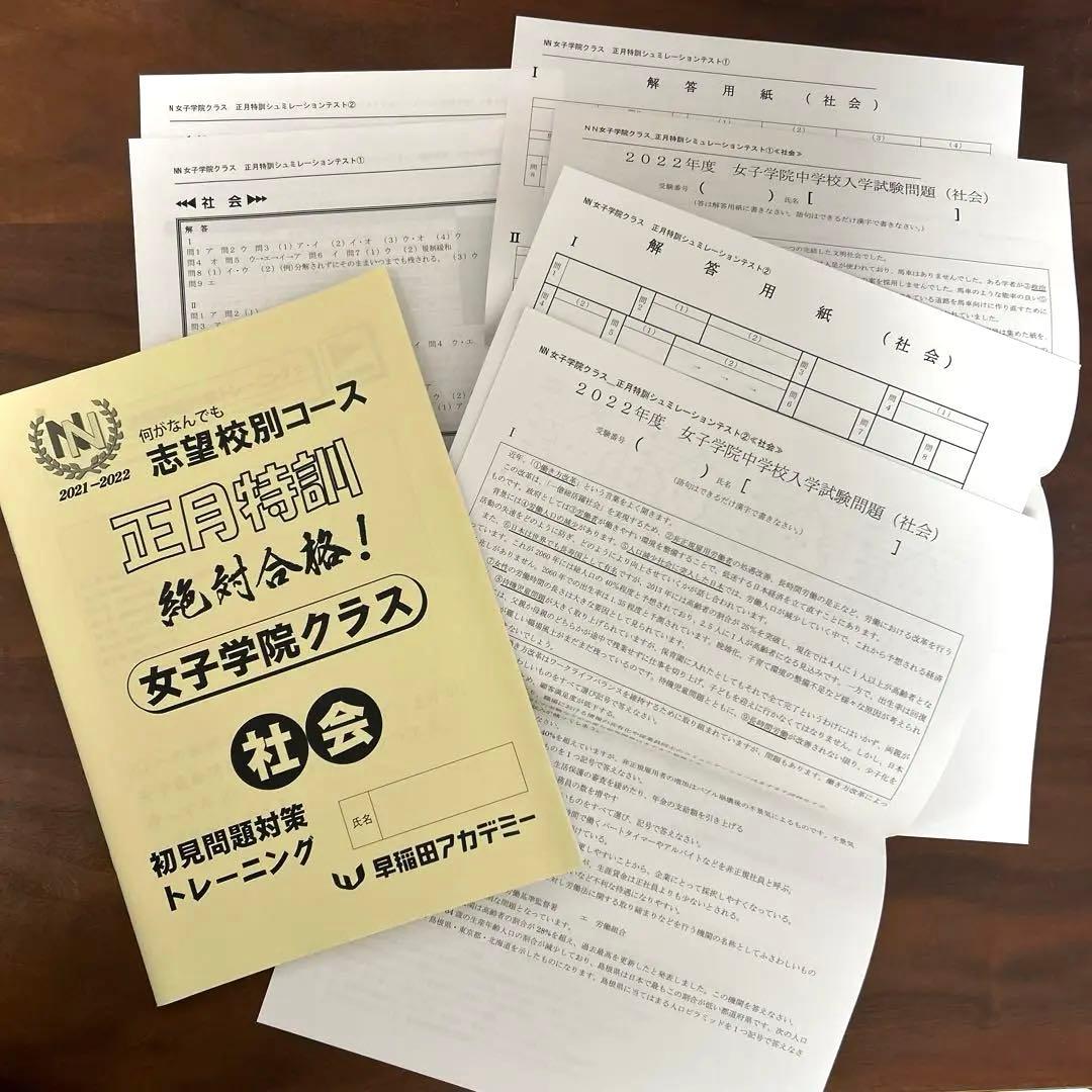 早稲田アカデミー　志望校別 女子学院クラス　正月特訓