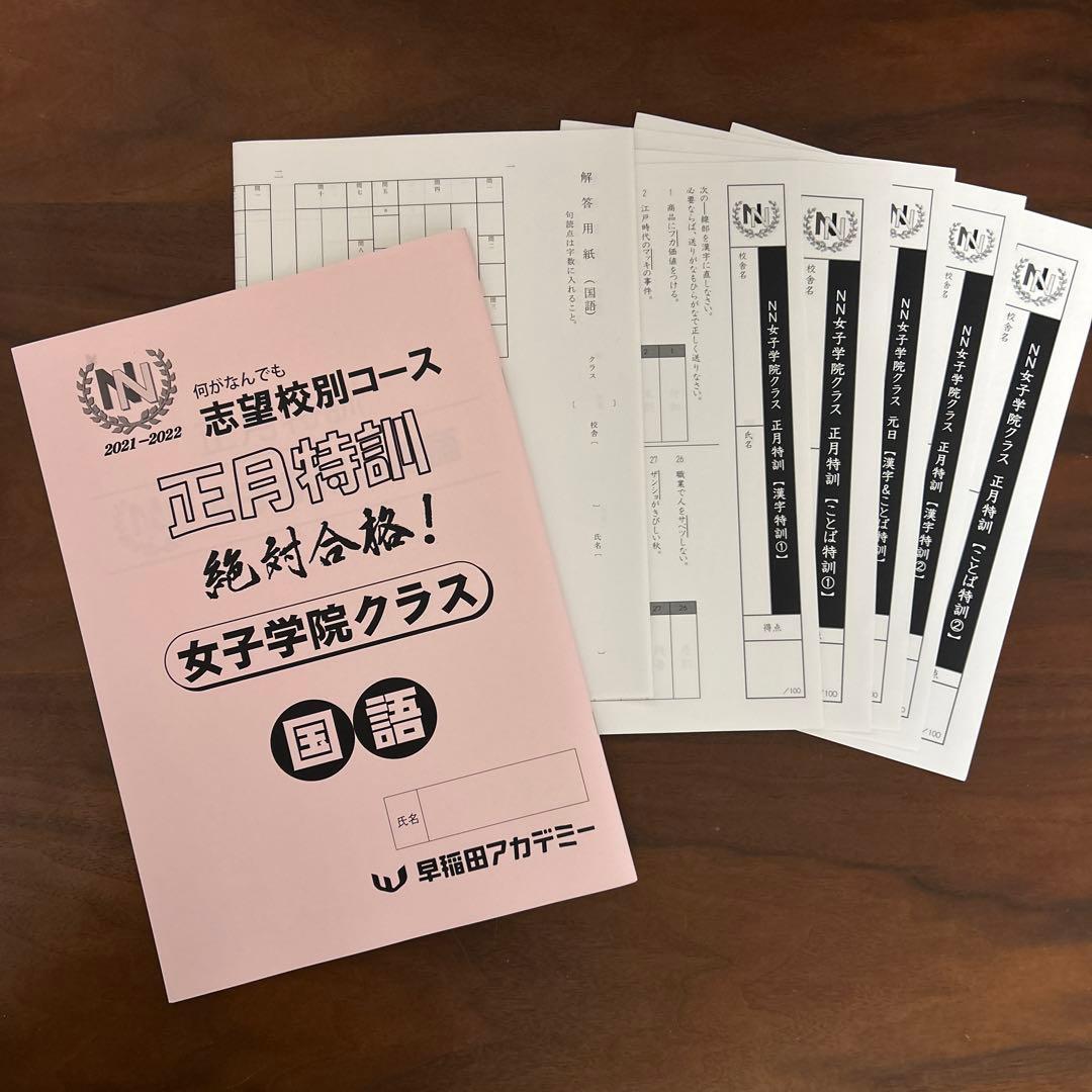 早稲田アカデミー　志望校別 女子学院クラス　正月特訓