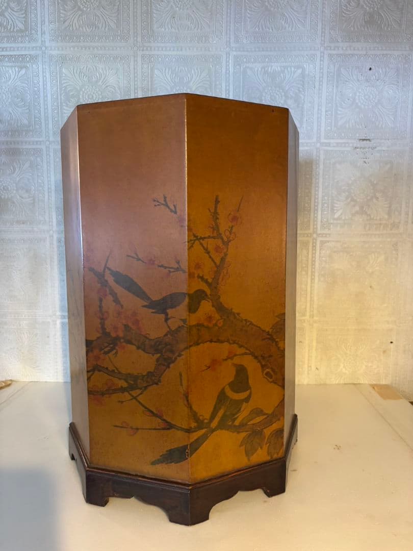 李朝家具　八角形　帽子入れ　収納箱